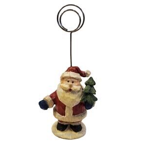 Wooden Santa Picture Holder Table Decor Christmas Table Decor Santa Blue Mittens